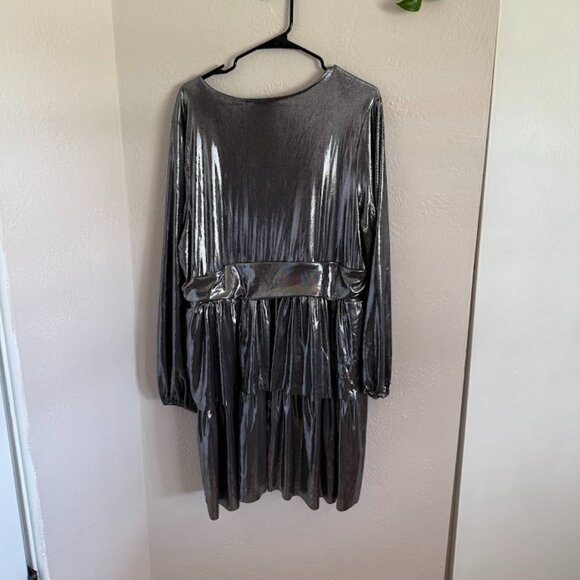 Metalic Gunmetal Eloquii Dress - Picture 2 of 4